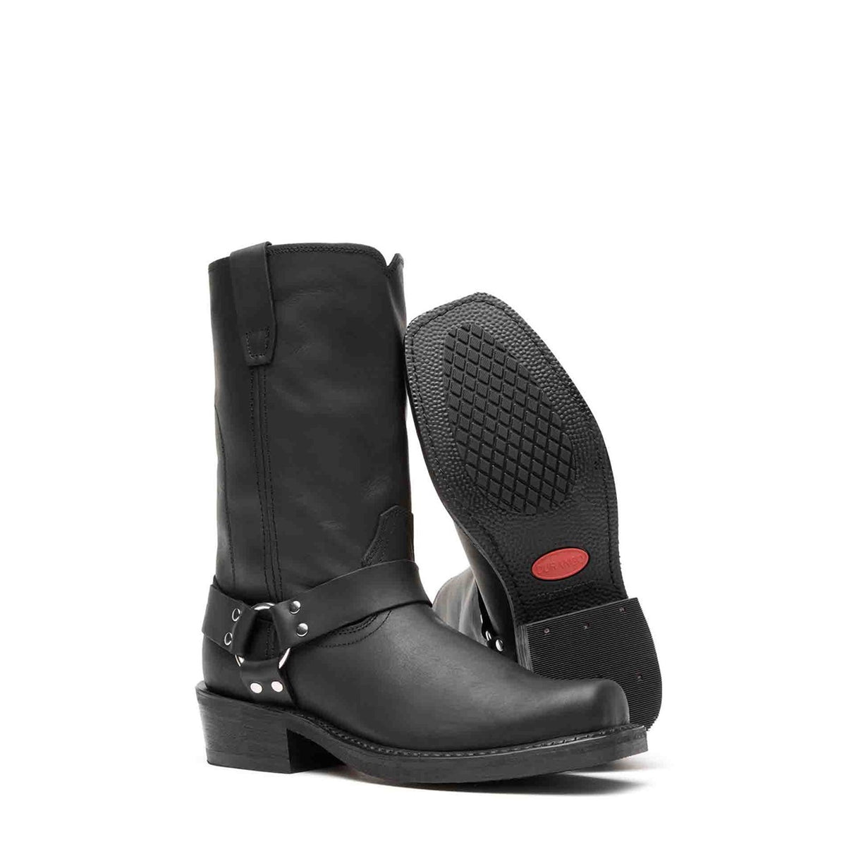 Men's Harness Biker Boots Oiled Black