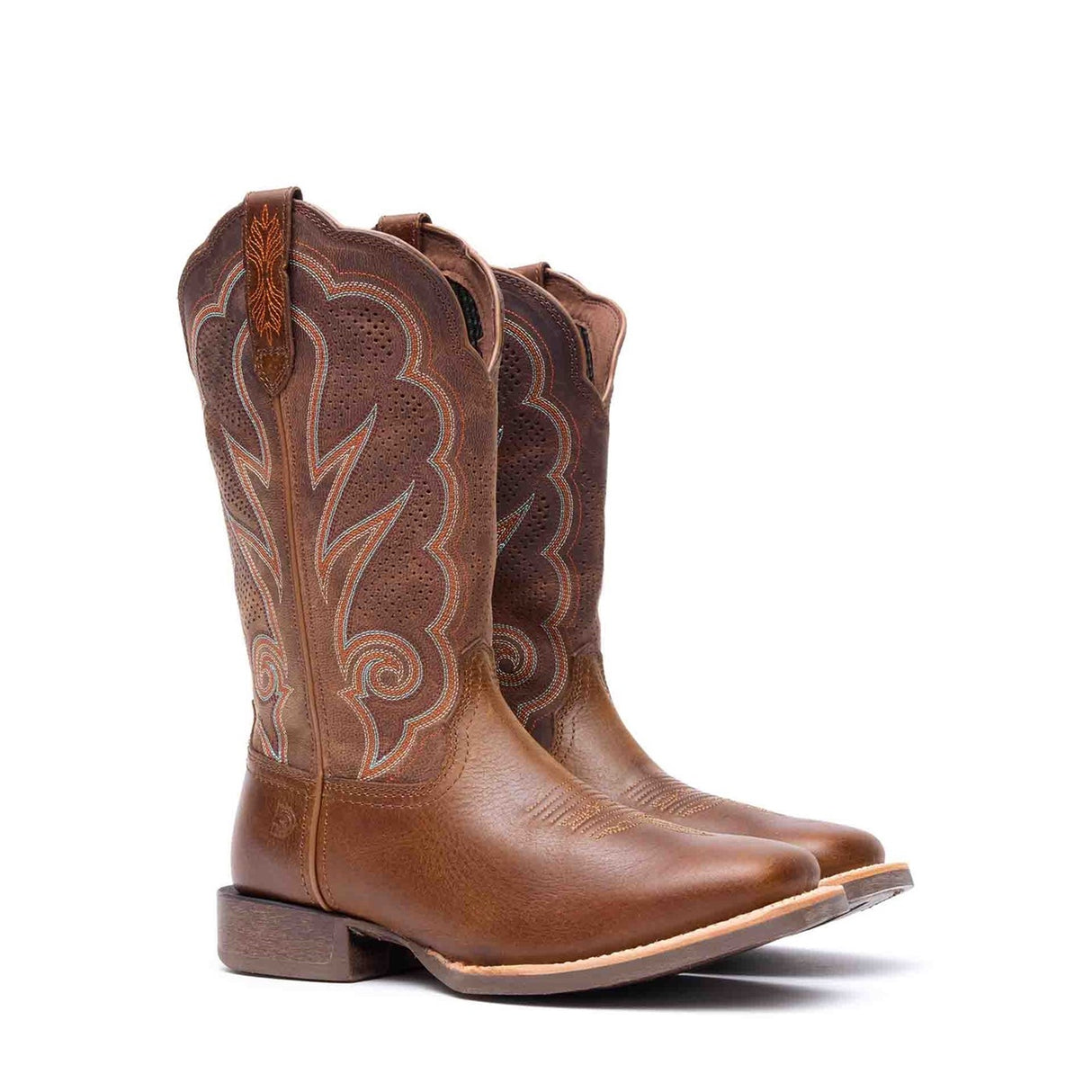 Women's Lady Rebel Pro Western Boots Distressed Cognac
