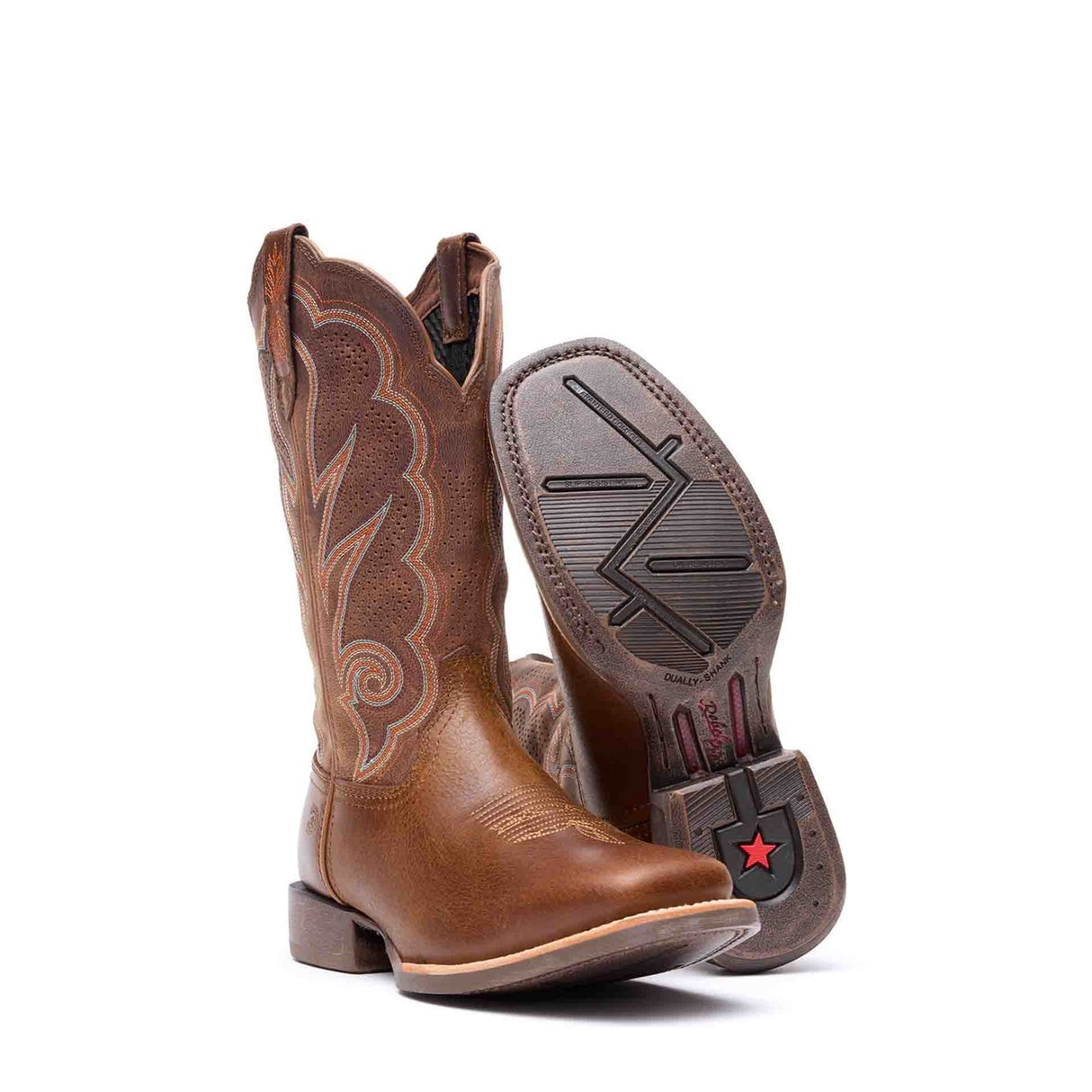Women's Lady Rebel Pro Western Boots Distressed Cognac