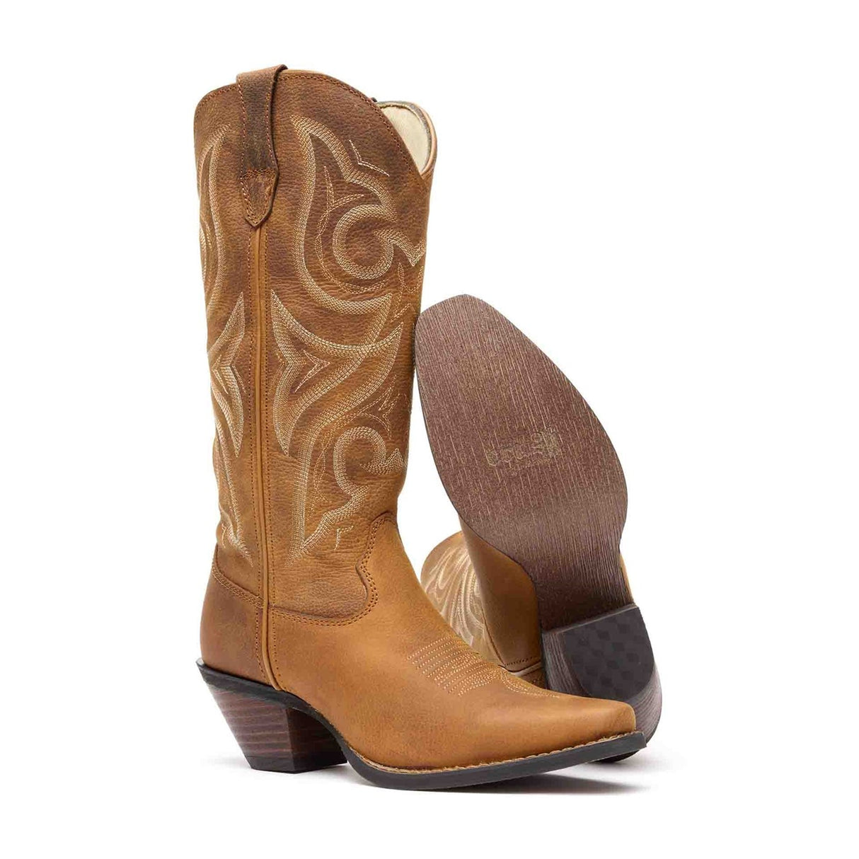 Women's Crush Western Boots Distressed Cognac