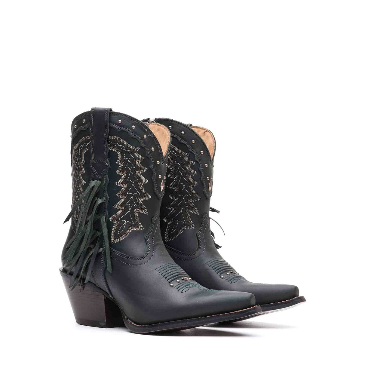 Women's Crush Western Boots Saddle Brown and Denim Blue