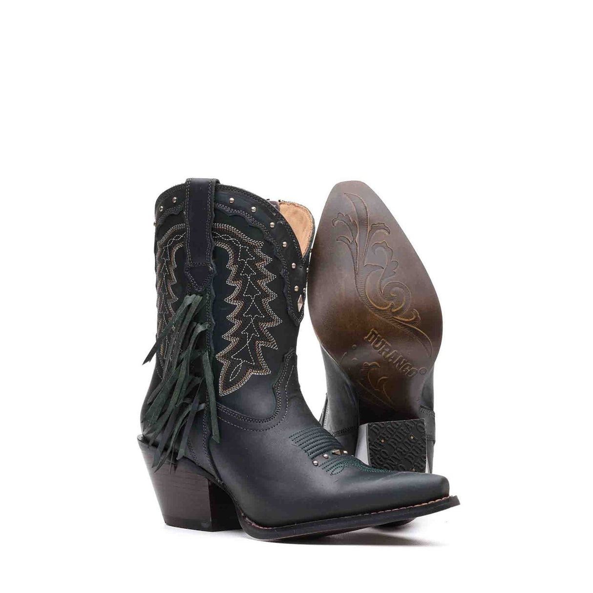 Women's Crush Western Boots Saddle Brown and Denim Blue