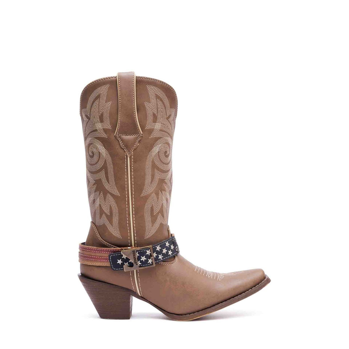Women's Crush Flag Accessory Western Boots Brown Khaki