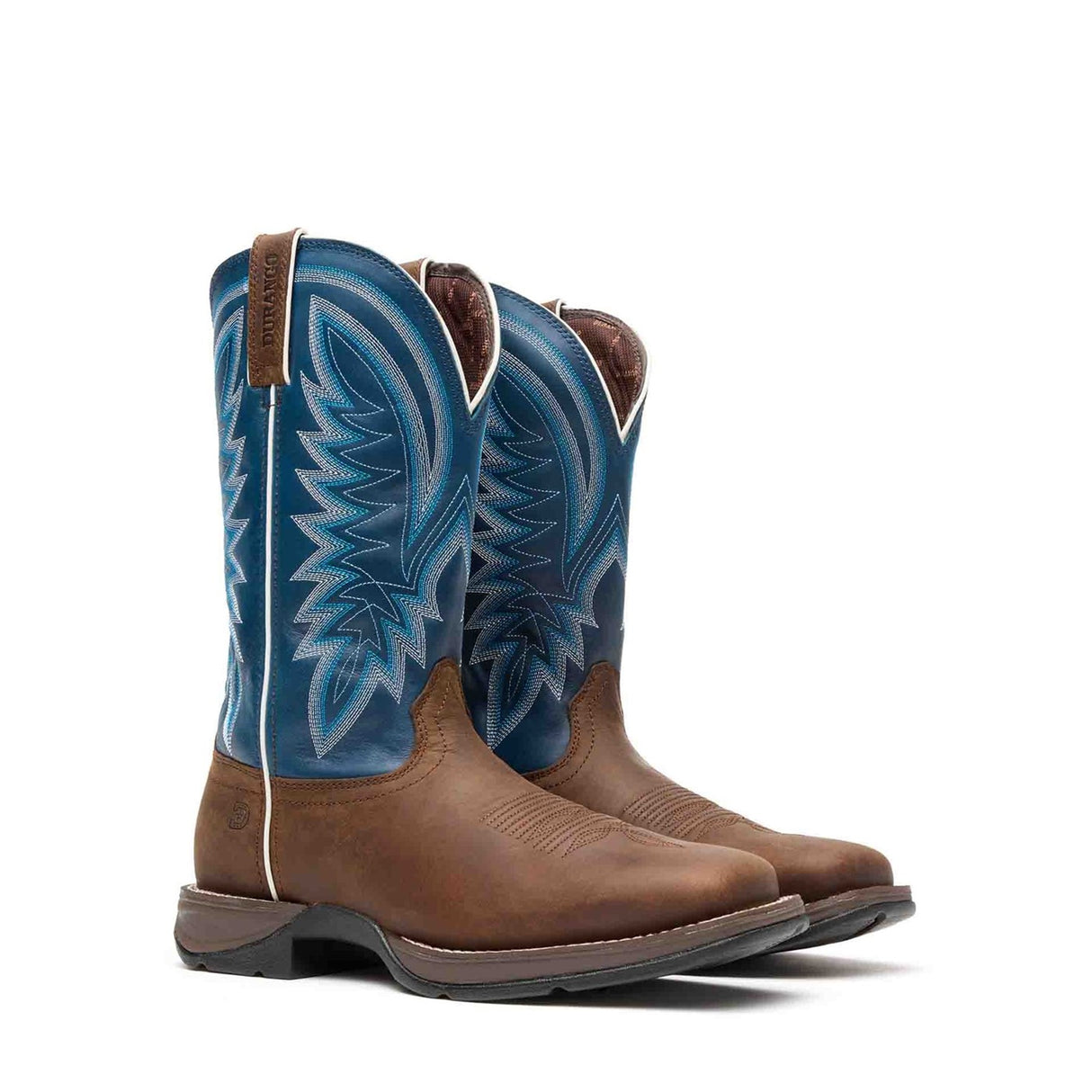 Men's Rebel Western Boots Saddle Brown and Denim Blue