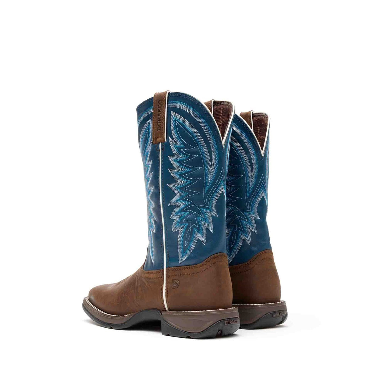 Men's Rebel Western Boots Saddle Brown and Denim Blue