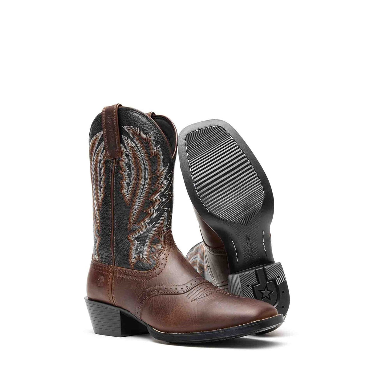 Men's Westward Western Boots Dark Chestnut Black Onyx