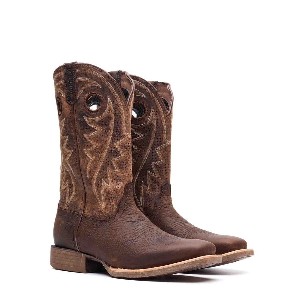 Bottes flamme vintage Durango noir CERISE cuir de dragon cow