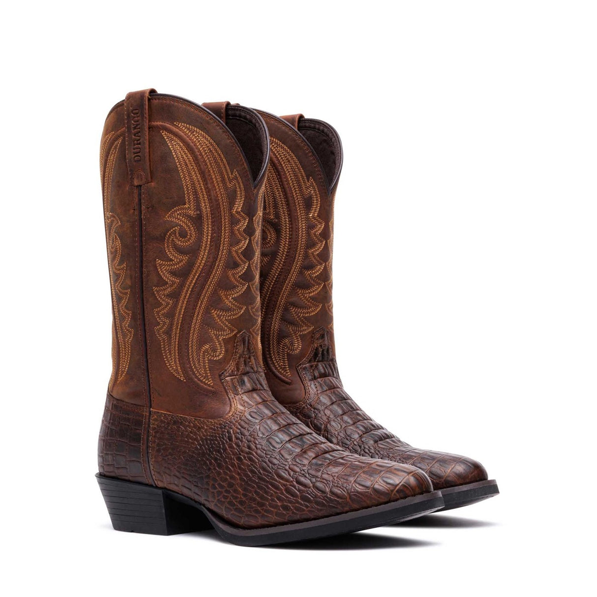 Men's Shyloh Western Boots Cigar Croco Trail Brown