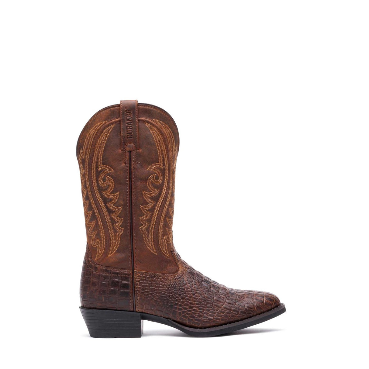 Men's Shyloh Western Boots Cigar Croco Trail Brown